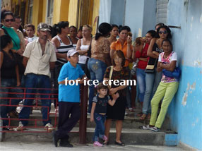 line for ice cream